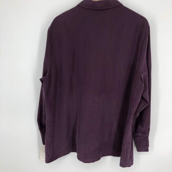 Liz Claiborne Womens Button Front Top Size 2X Purple Grape Office Career Mature - Picture 10 of 14